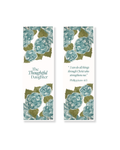 Christian hydrangea bookmark by The Thoughtful Daughter, teal watercolor florals with Philippians 4:13 ‘I can do all things through Christ who strengthens me.